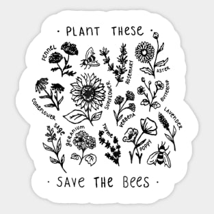 Plant These Save The Bees Sticker